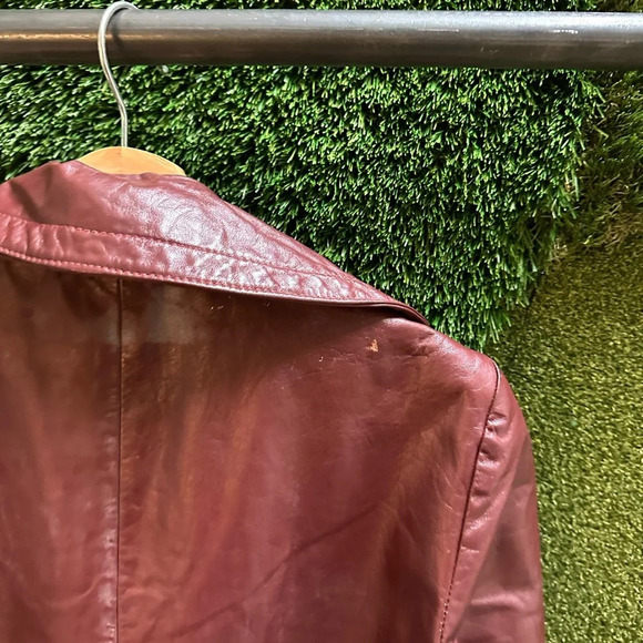 Vintage 1980s Cosa-Nova Long Red Leather Jacket Small - Picture 10 of 10